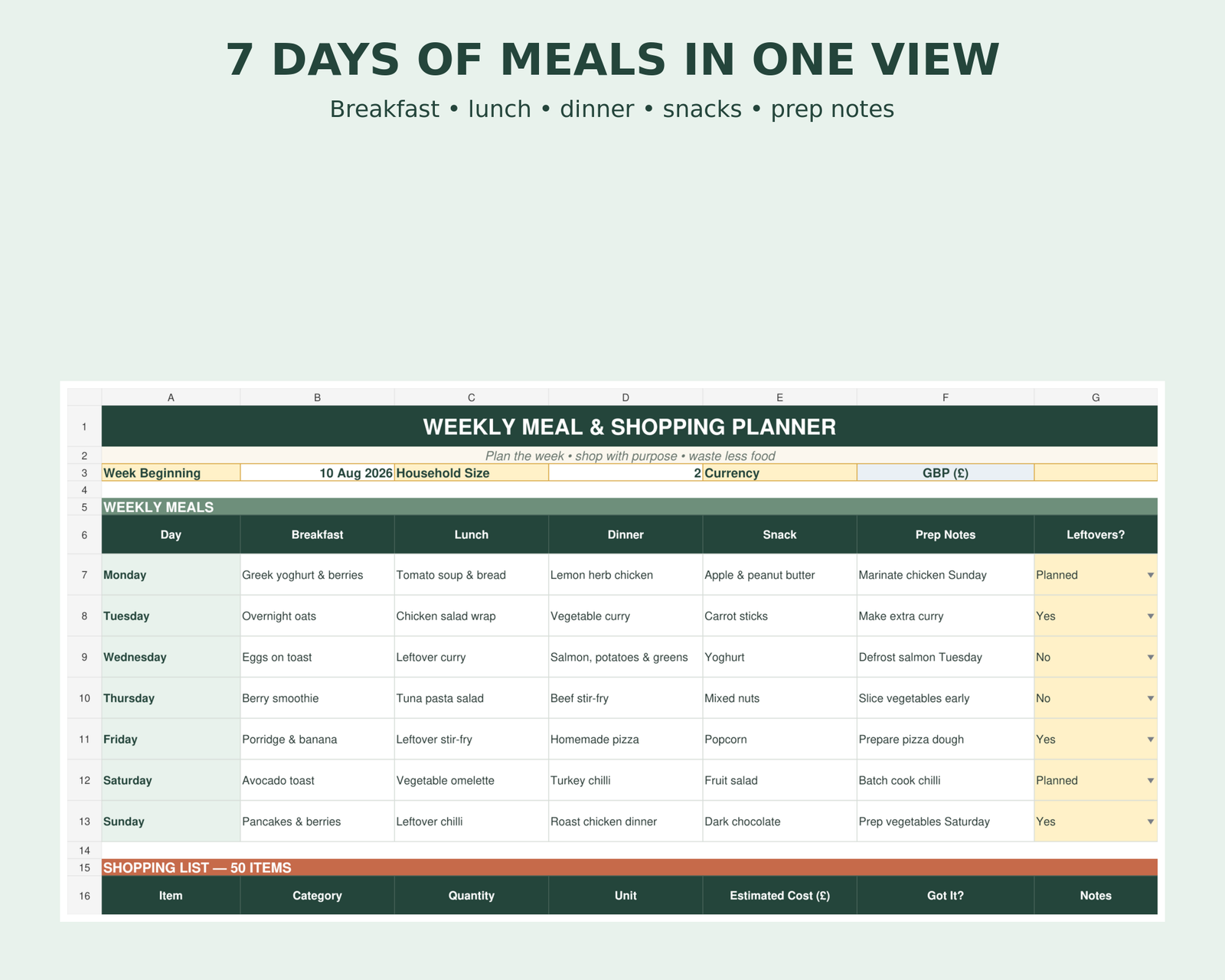 Weekly Meal Planner - Image 2