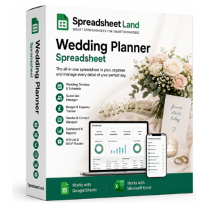 Wedding Planner Spreadsheet box packaging
